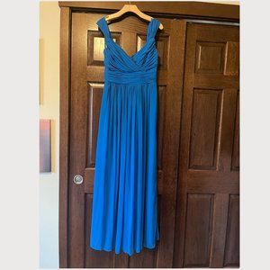 After Six, size 10, Cerulean - ruched bodice